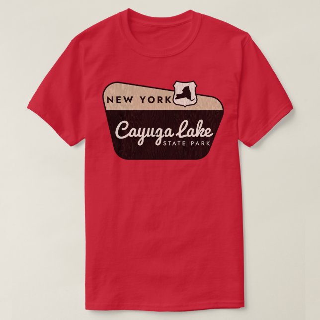 Camiseta Signo de bienvenida de Cayuga Lake State Park New  (Diseño del anverso)