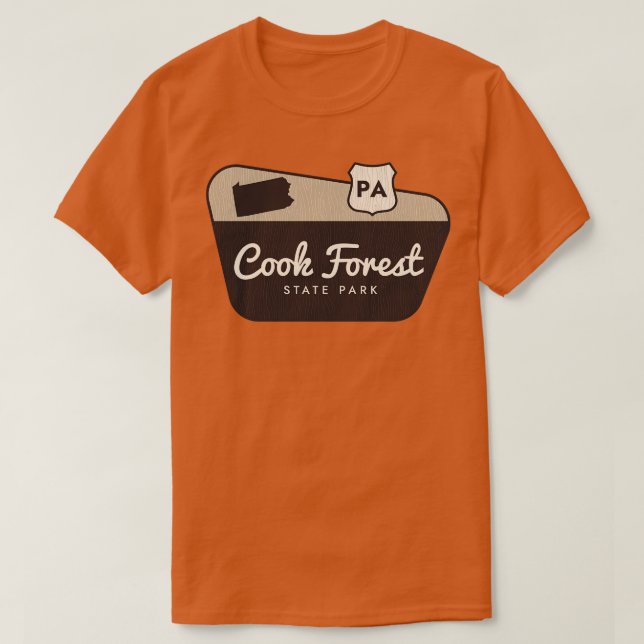 Camiseta Signo de bienvenida de Cook Forest State Park Penn (Diseño del anverso)