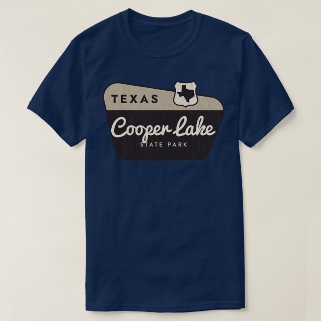 Camiseta Signo de bienvenida de Cooper Lake State Park Texa (Diseño del anverso)
