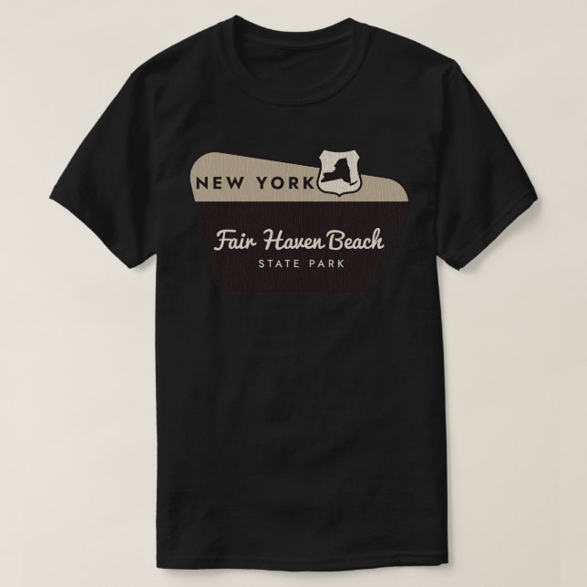 Camiseta Signo de bienvenida de Fair Haven Beach State Park (Diseño del anverso)