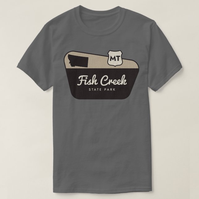 Camiseta Signo de bienvenida de Fish Creek State Park Monta (Diseño del anverso)