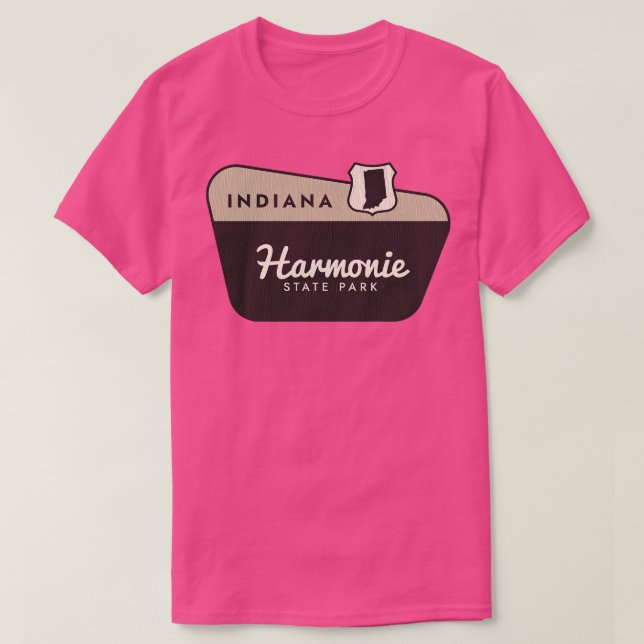Camiseta Signo de bienvenida de Harmonie State Park Indiana (Diseño del anverso)
