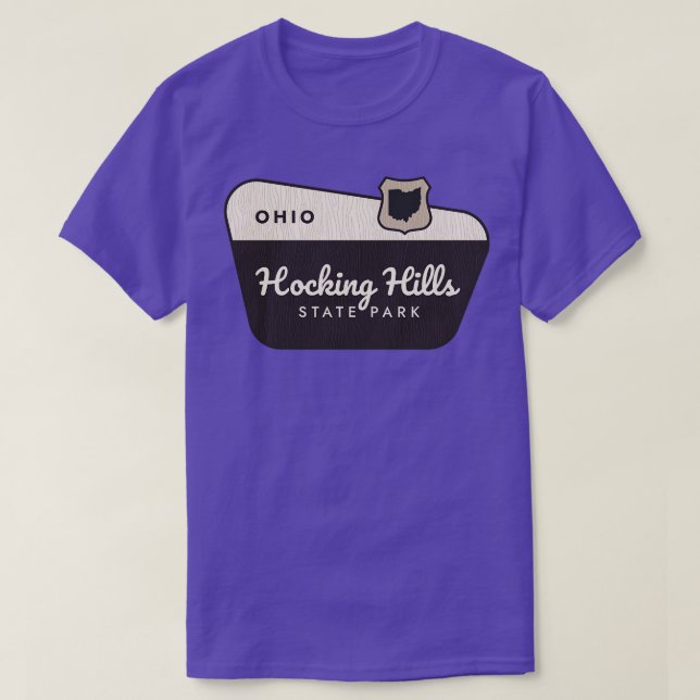 Camiseta Signo de bienvenida de Hocking Hills State Park Oh (Diseño del anverso)