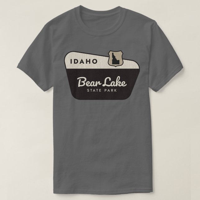 Camiseta Signo de bienvenida de Idaho del Parque Estatal Be (Diseño del anverso)