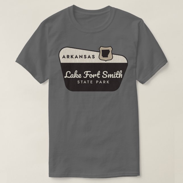 Camiseta Signo de bienvenida de Lake Fort Smith State Park  (Diseño del anverso)