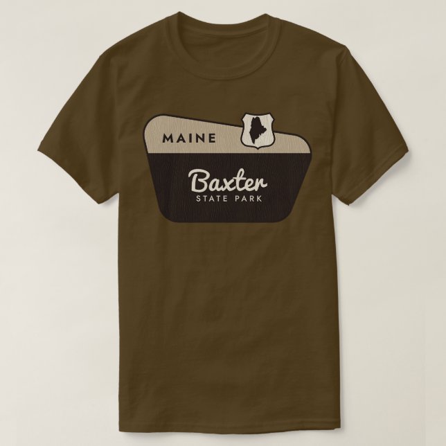 Camiseta Signo de bienvenida de Maine del Parque Estatal Ba (Diseño del anverso)