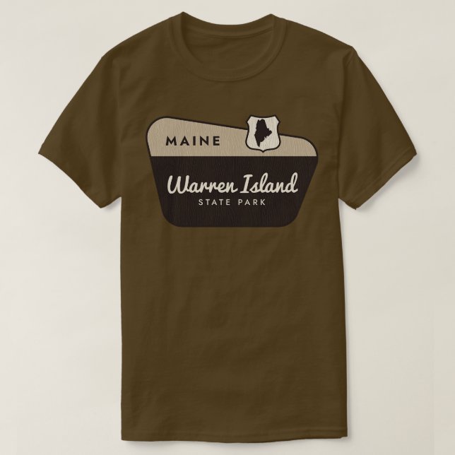 Camiseta Signo de bienvenida de Maine del Parque Estatal Wa (Diseño del anverso)