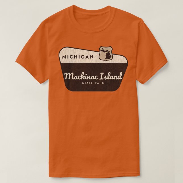 Camiseta Signo de bienvenida de Michigan del Parque Estatal (Diseño del anverso)