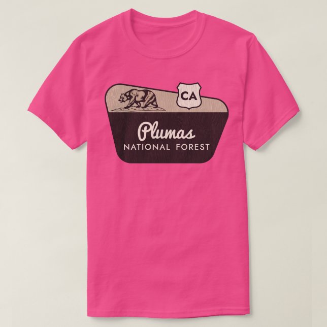 Camiseta Signo de bienvenida de Plumas National Forest Cali (Diseño del anverso)