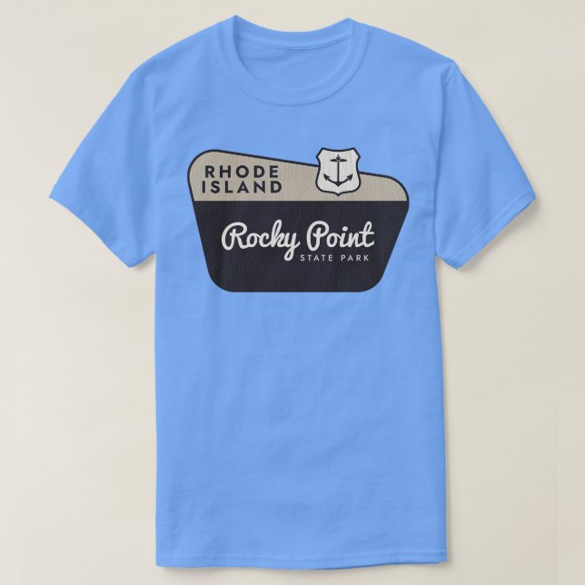 Camiseta Signo de bienvenida de Rocky Point State Park Rhod (Diseño del anverso)