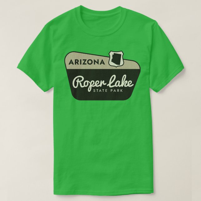 Camiseta Signo de bienvenida de Roper Lake State Park Arizo (Diseño del anverso)
