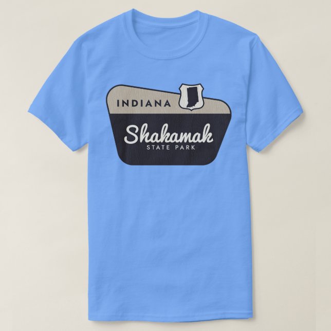 Camiseta Signo de bienvenida de Shakamak State Park Indiana (Diseño del anverso)