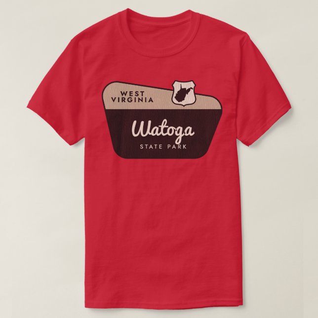 Camiseta Signo de bienvenida de Watoga State Park West Virg (Diseño del anverso)