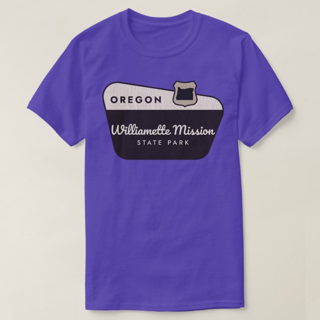 Camiseta Signo de bienvenida de Willamette Mission State Pa (Diseño del anverso)