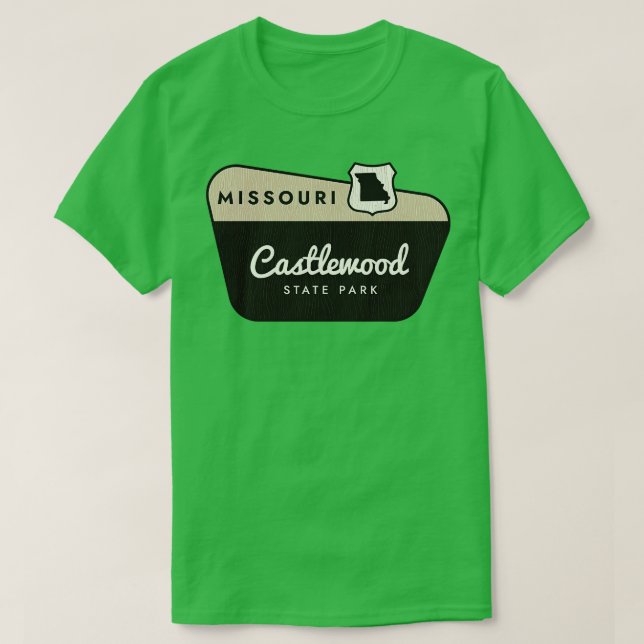 Camiseta Signo de bienvenida del Parque Estatal Castlewood  (Diseño del anverso)