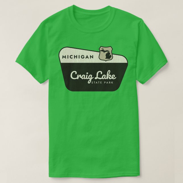 Camiseta Signo de bienvenida del Parque Estatal Craig Lake  (Diseño del anverso)