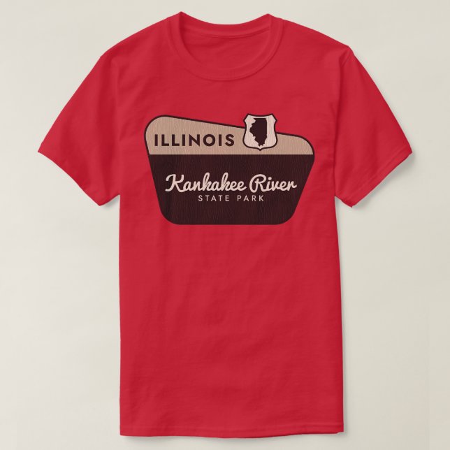 Camiseta Signo de bienvenida del Parque Estatal Kankakee Ri (Diseño del anverso)