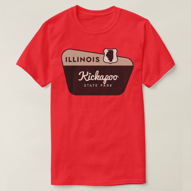 Camiseta Signo de bienvenida del Parque Estatal Kickapoo Il (Diseño del anverso)
