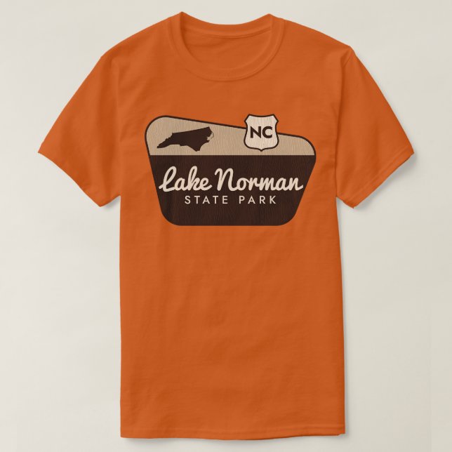 Camiseta Signo de bienvenida del Parque Estatal Lake Norman (Diseño del anverso)