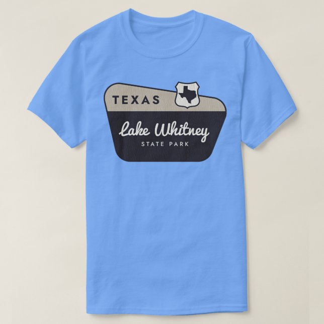 Camiseta Signo de bienvenida del Parque Estatal Lake Whitne (Diseño del anverso)