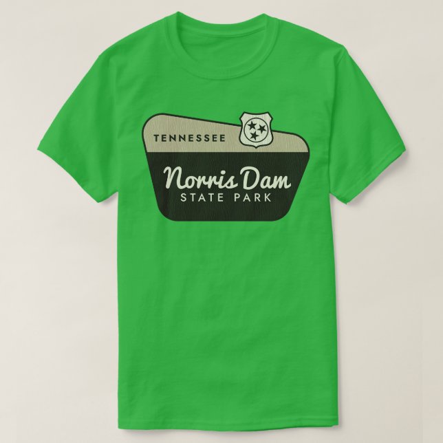Camiseta Signo de bienvenida del Parque Estatal Norris Dam  (Diseño del anverso)