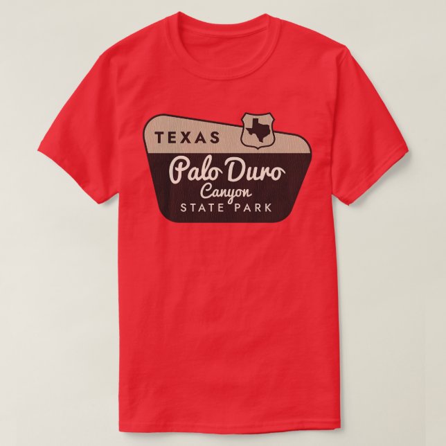 Camiseta Signo de bienvenida del Parque Estatal Palo Duro (Diseño del anverso)