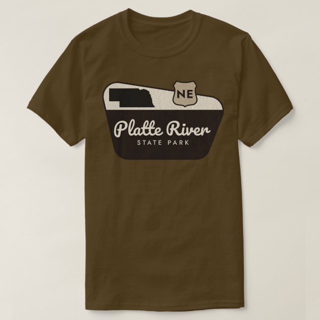 Camiseta Signo de bienvenida del Parque Estatal Platte Rive (Diseño del anverso)