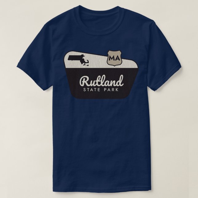 Camiseta Signo de bienvenida del Parque Estatal Rutland Mas (Diseño del anverso)