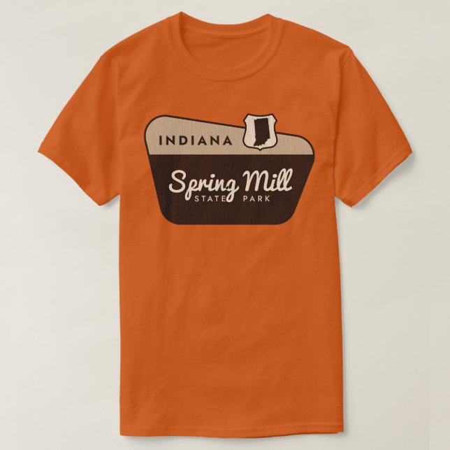 Camiseta Signo de bienvenida Indiana del Parque Estatal Spr (Diseño del anverso)