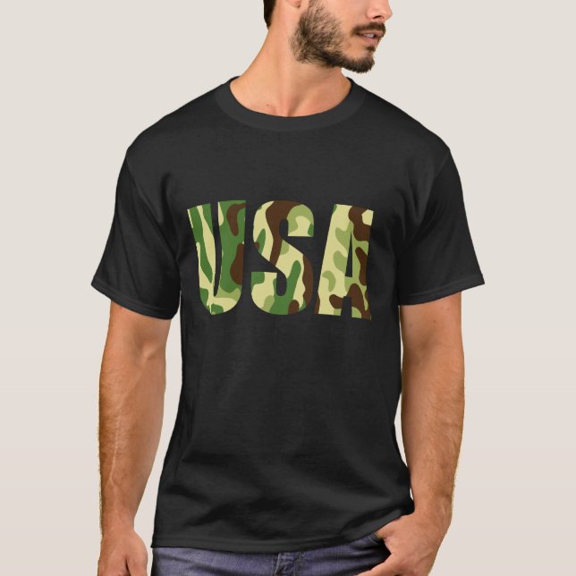 Camiseta Signo de camuflaje khaki de EE.UU. (Anverso)