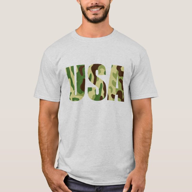 Camiseta Signo de camuflaje khaki de EE.UU. (Anverso)