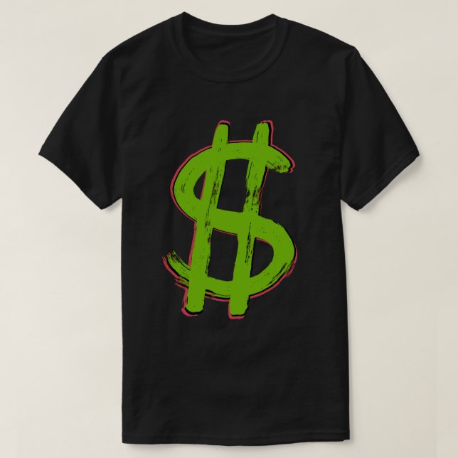 Camiseta Signo de dólar verde (Diseño del anverso)