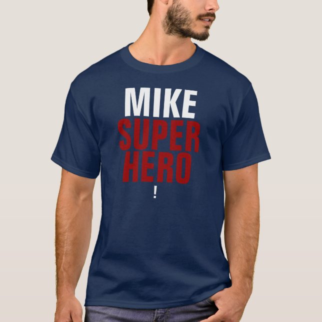 Camiseta Signo de exclamación de Mike Supehero (Anverso)