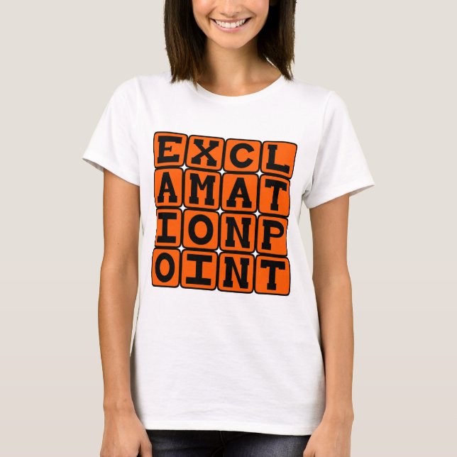 Camiseta Signo de exclamación, tipo de puntuación (Anverso)