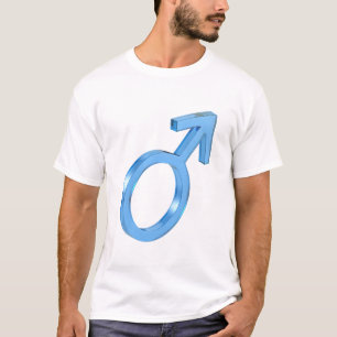 Camiseta Signo de género masculino de vidrio azul