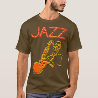 Camiseta Signo de Jazz Neon con Sax Player 1