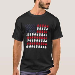 Camiseta Signo de la bandera estadounidense de la paz, mano