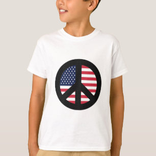 Camiseta Signo de la paz con la bandera americana