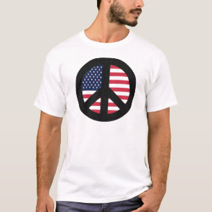 Camiseta Signo de la paz con la bandera americana