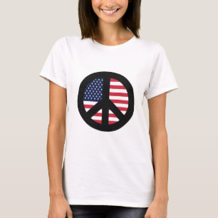 Camiseta Signo de la paz con la bandera americana