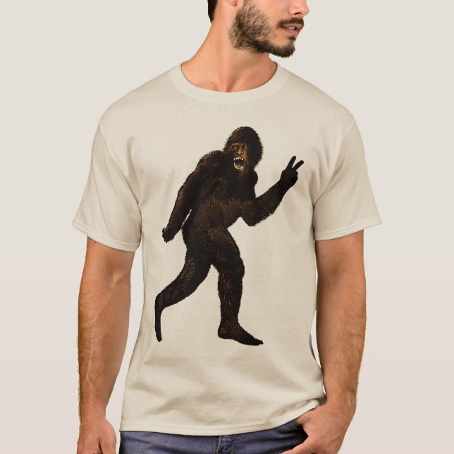 Camiseta Signo de la paz de Bigfoot Sasquatch (Anverso)