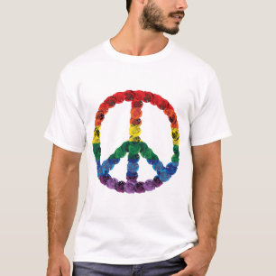 Camiseta Signo de la paz del arco iris hecho fuera de la