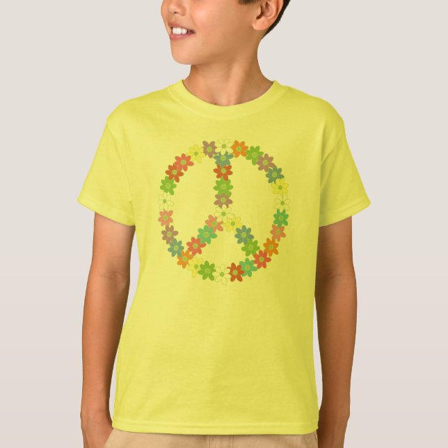 Camiseta Signo de la paz del flower power (Anverso)