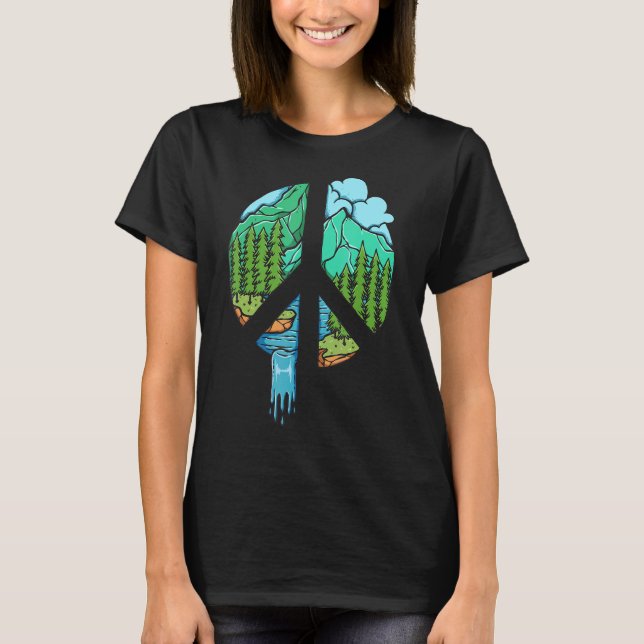 Camiseta Signo de la paz en el mundo de la naturaleza Campe (Anverso)