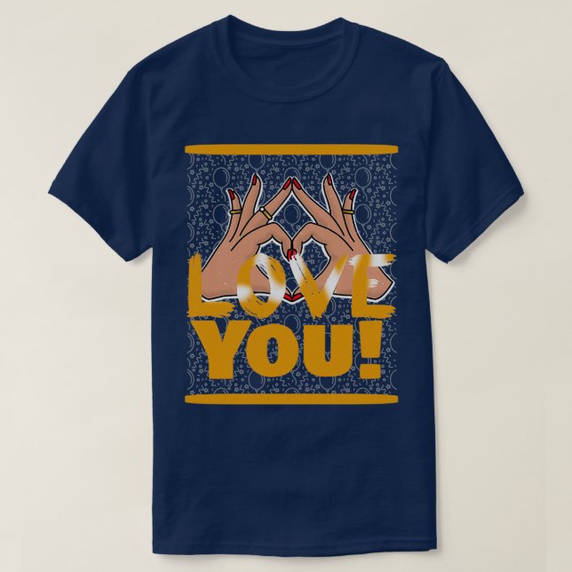 Camiseta signo de mano te quiero (Diseño del anverso)