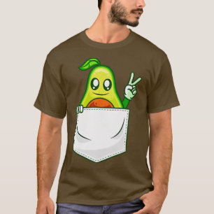 Camiseta Signo de paz aguacate Chest Pocketpocket Diversión