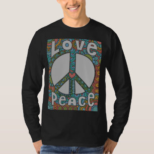 Camiseta Signo de paz Amor 1960's Tie Dye Groovy Hippie