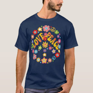 Camiseta Signo de paz Amor 1960's Tie Dye Groovy Hippie