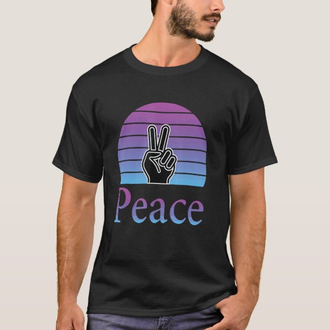 Camiseta Signo de paz Amor 6070 Colas de tinte disfraz hipp (Anverso)