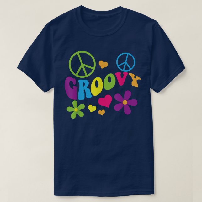 Camiseta Signo de paz amor 60 años 70 tinte de tinte hippie (Diseño del anverso)